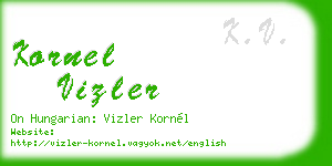 kornel vizler business card